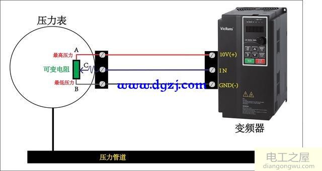 变频器水泵压力表怎么接线图