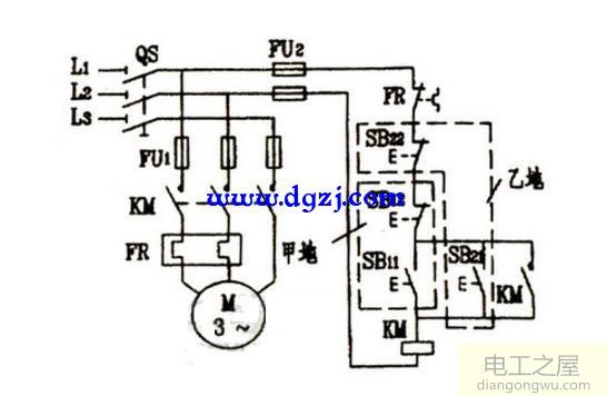 电机多地控制电路接线图