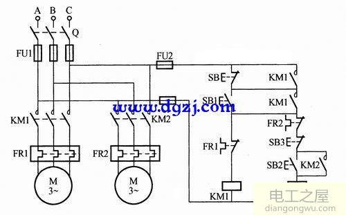 电机顺序启动逆序停止<a href=http://www.diangongwu.com/zhishi/dianlutu/ target=_blank class=infotextkey>电路图</a>