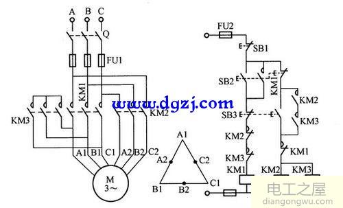 双速异步电动机启动控制电路图