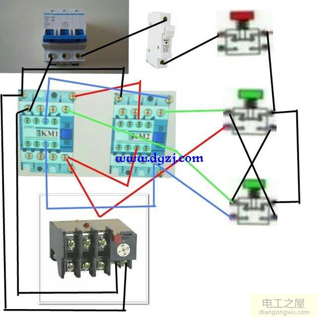 接触器互锁正反转的原理图