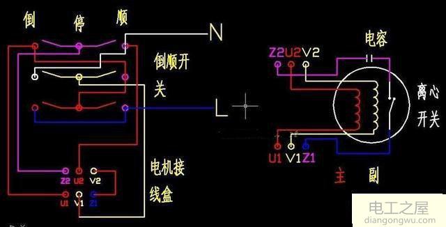 单相电机六个接线端子接线图