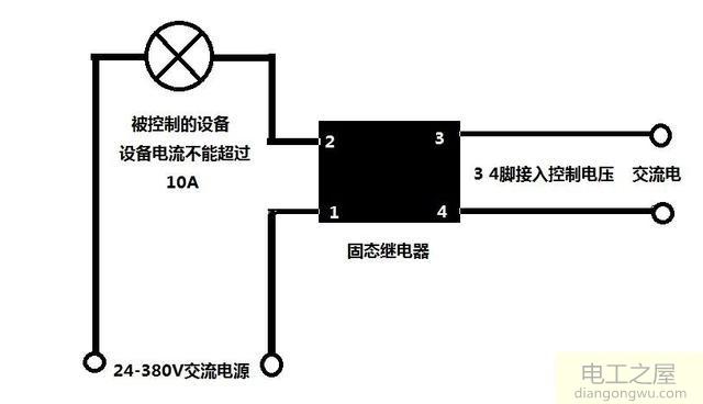 单相固态继电器电路图形符号及接线方法