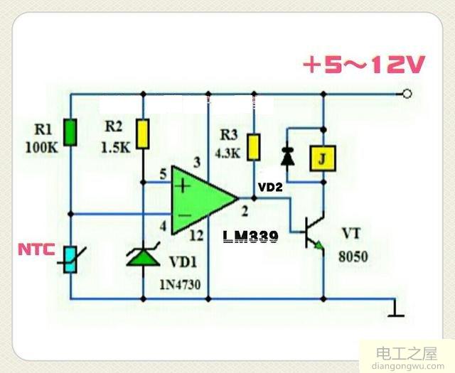 LM339构成的简单温控电路