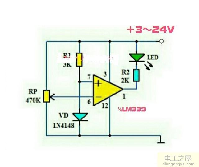 lm339构成的电池电压检测电路图