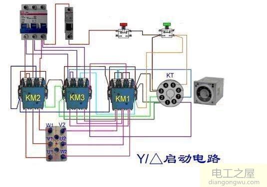 37kw电机三个交流接触器降压启动工作原理