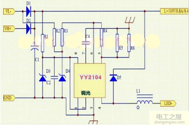 低压LED节能灯的电路原理图及电路板