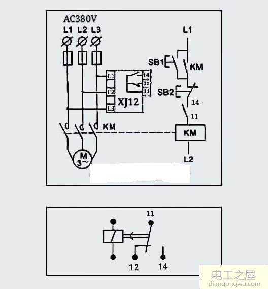 xj12g电压相序多功能保护器怎么接线