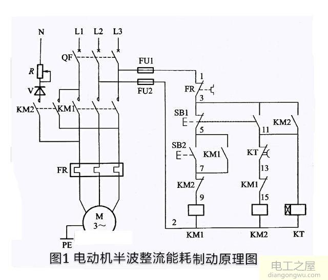 三相电机的一根电源线经过整流桥是什么情况