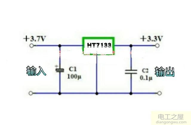 微功耗3.7V转3.3V稳压电路