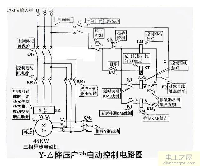 40千瓦风机用多大交流接触器?如何接停止和启动按钮