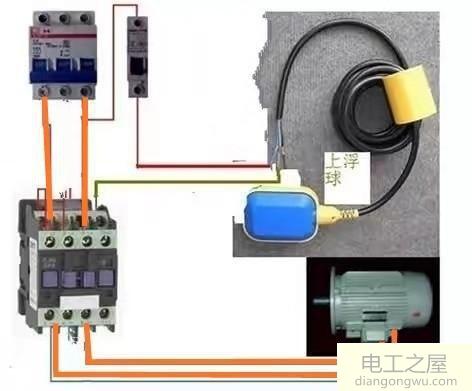 交流接触器浮球自动控水接线方法