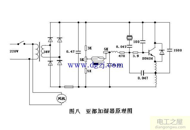 超声波加湿器电路原理图及维修方法