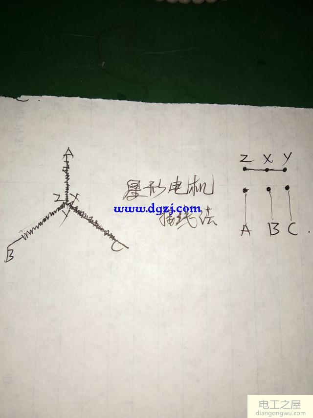 电动机的星形接法实物接线图