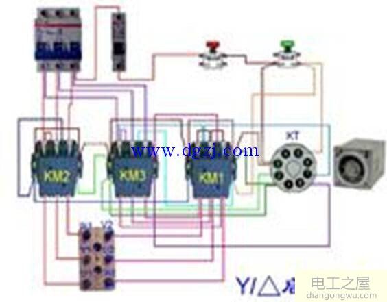 电机星三角接法实物图_星三角电机接线实物图