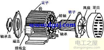 三相异步电动机结构图原理图