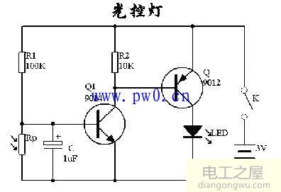 光控灯<a href=http://www.diangongwu.com/zhishi/dianlutu/ target=_blank class=infotextkey>电路图</a>及制作方法