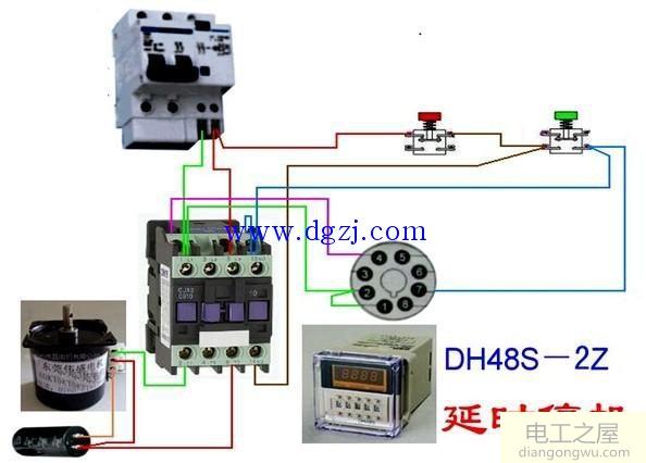 单相电机延时控制<a href=http://www.diangongwu.com/zhishi/dianlutu/ target=_blank class=infotextkey>电路图</a>设计