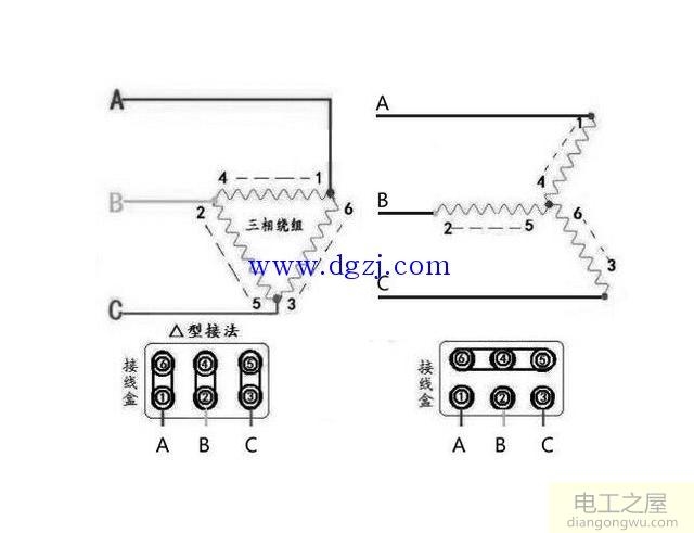 星三角降压启动接线实物图解