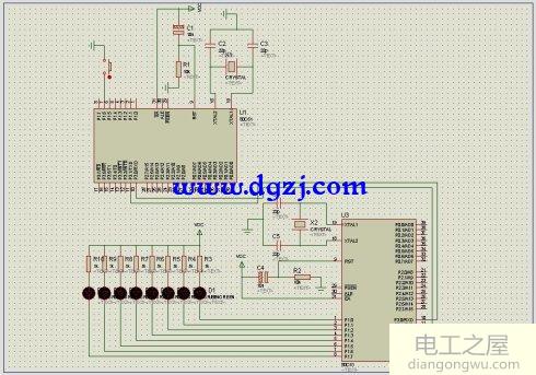 51<a href=http://www.diangongwu.com/zhishi/danpianji/ target=_blank class=infotextkey>单片机</a>双机通信硬件<a href=http://www.diangongwu.com/zhishi/dianlutu/ target=_blank class=infotextkey>电路图</a>及C程序