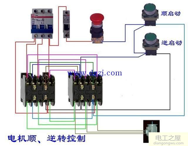 三相电动机正反转控制电路图