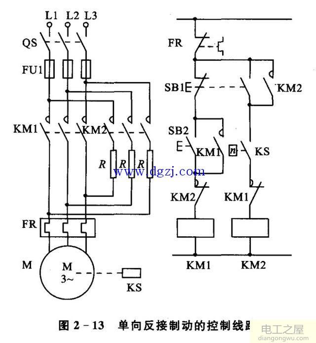 三相电动机正反转控制电路图