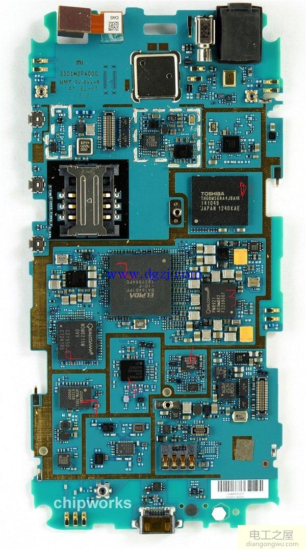 小米2s主板维修图解_小米2s主板元器件图解