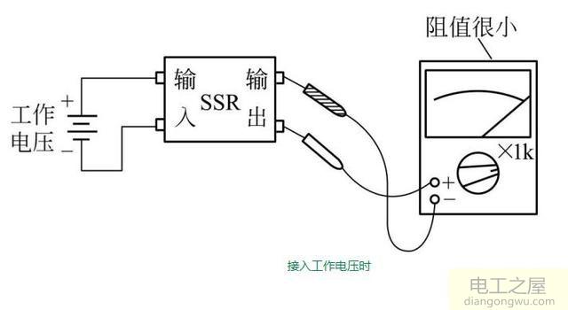 万用表检测固态继电器输入部分和输出部分