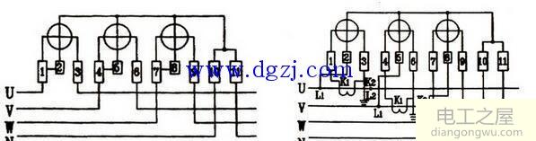 图解电表三相三线与三相四线接线的区别