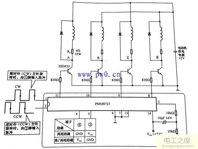 单极性两相步进电机驱动方式图解