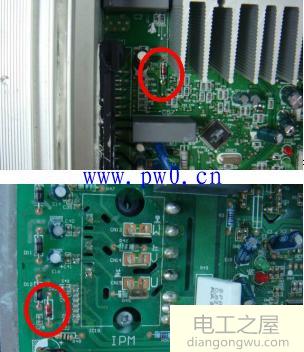 美的变频空调模块保护显示P0维修方法