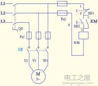 一个接触器控制电机通断和两个接触器控制电机正反转