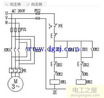 三相异步电机正反转控制电路图