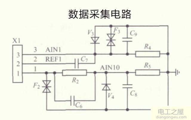 通过数据采集电路来采集热电阻的阻值