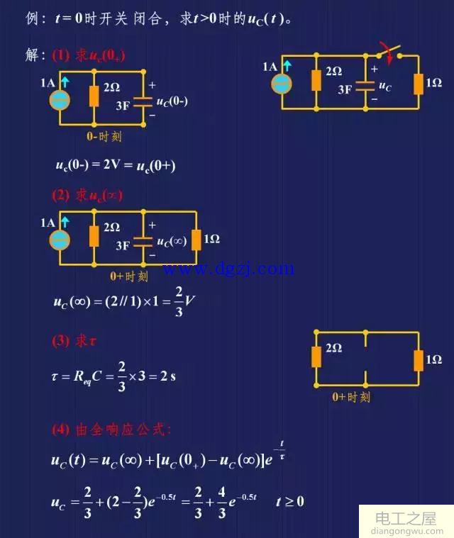 一阶电路的三要素法公式及例题