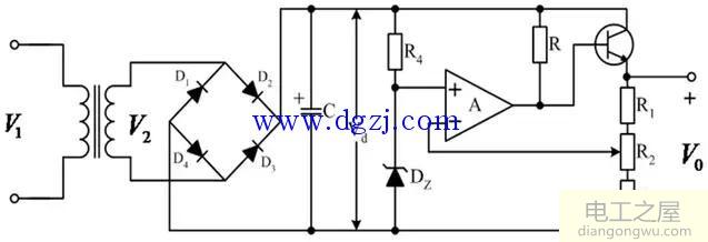 串联反馈式稳压电路图的原理及应用