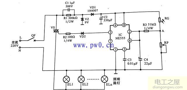 公共照明线路结构与原理图解