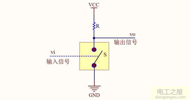 为什么S断开VO获得高电压,S闭合VO获得低电压