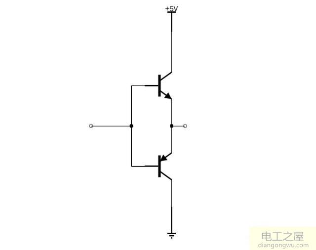 如何分析一个npn管和一个pnp管的发射极连在一起的电路