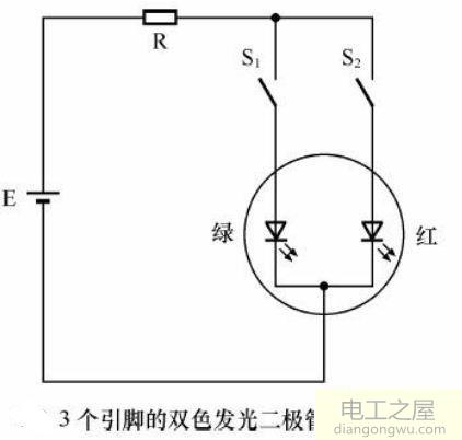 充电管理芯片怎么让双色发光二极管显示不同的颜色