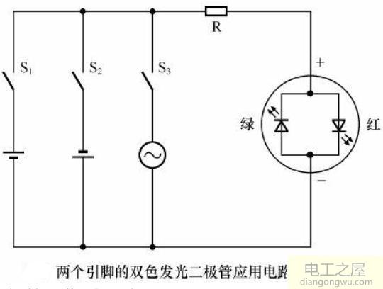 充电管理芯片怎么让双色发光二极管显示不同的颜色