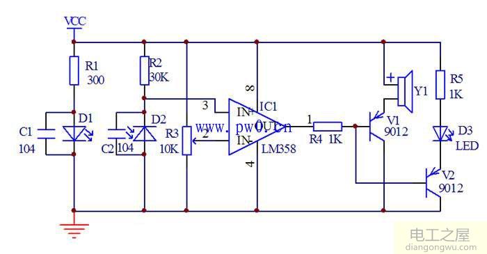 红外感应报警电路图设计与制作方法