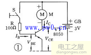 简单的三极管电子开关电路图