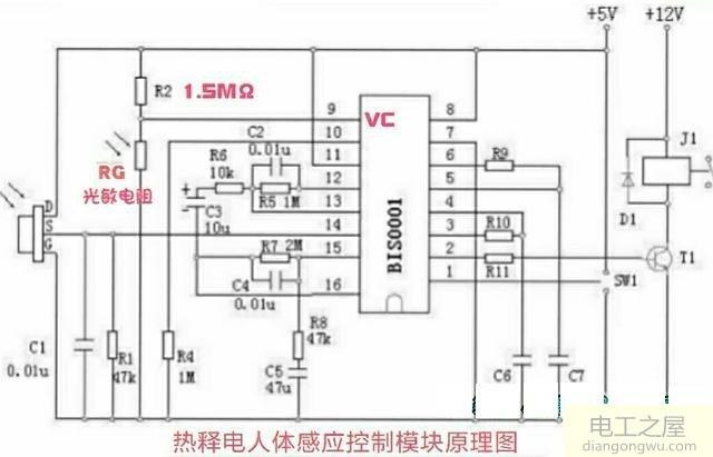 人体感应传感器模块如何接光敏电阻