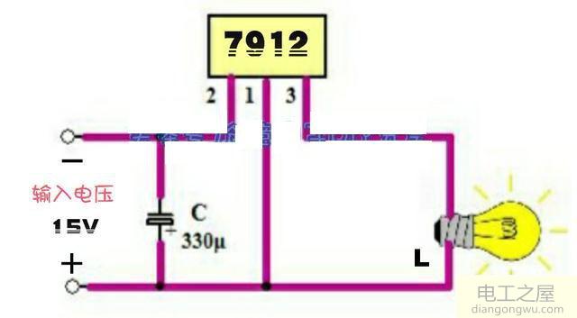 7912输出端能点亮12V灯泡吗