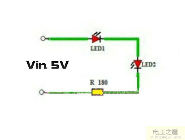 5V充电器驱动两个串联LED灯珠限流电阻的选择方法