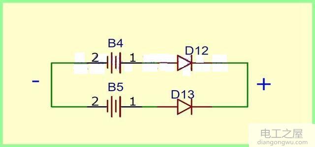 两个7.4v电池可以先串联整流二极管后再并联在一起吗