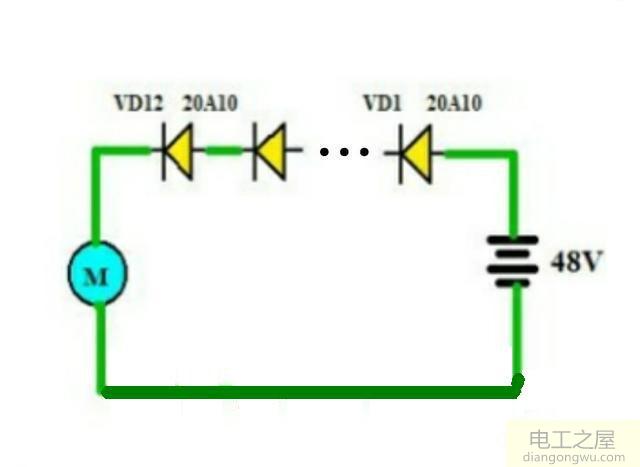 采用大电流整流二极管构成的简单降压电路