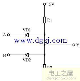 二极管与电阻构成的与门电路工作原理