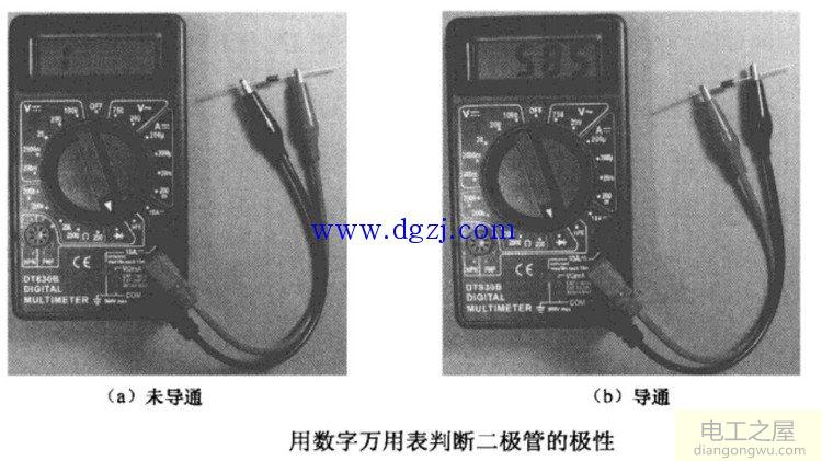 二极管极性判断图解_万用表判断二极管极性